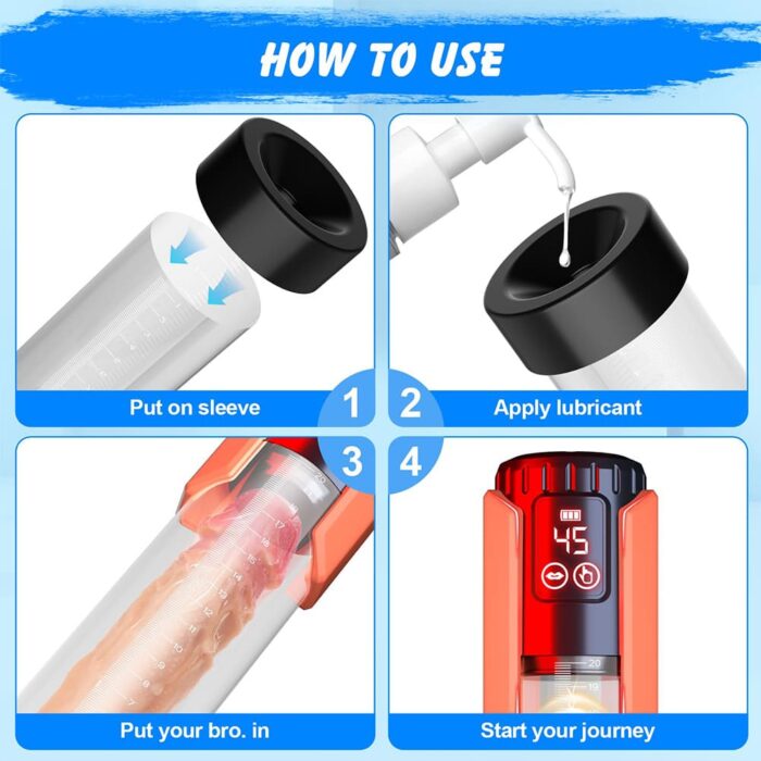 Electric Penis Pump Sex Toys for Men with 5 Suction Intensities, Lovesvibe Rechargeable LCD Penis Vacuum Pump