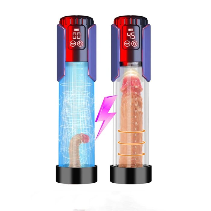 Electric Penis Pump Sex Toys for Men with 5 Suction Intensities, Lovesvibe Rechargeable LCD Penis Vacuum Pump