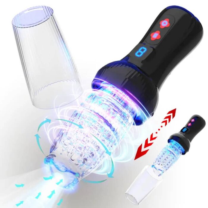 New Gawk Gawk 3000 Automatic Male Masturbator with 9 Thrusting & Rotating Modes Waterproof Penis Masturbator