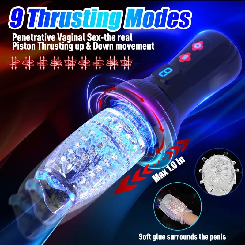 New Gawk Gawk 3000 Automatic Male Masturbator with 9 Thrusting & Rotating Modes Waterproof Penis Masturbator