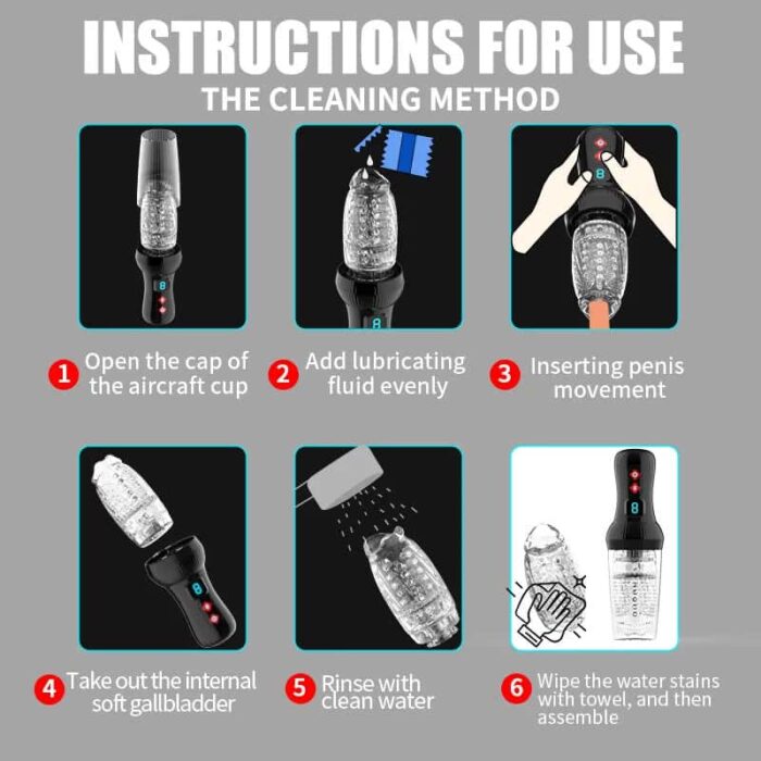 New Gawk Gawk 3000 Automatic Male Masturbator with 9 Thrusting & Rotating Modes Waterproof Penis Masturbator
