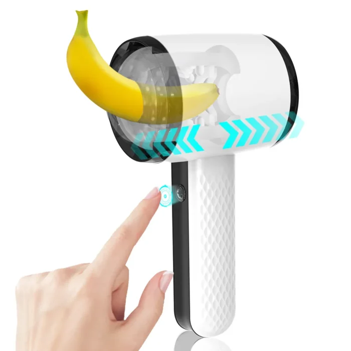 Hair Dryer Automatic Male Masturbator with 6 Vibrations Thrusting Penis Trainer Adult Sex Toys