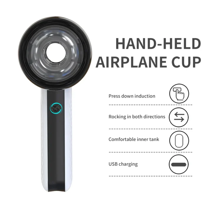 Hair Dryer Automatic Male Masturbator with 6 Vibrations Thrusting Penis Trainer Adult Sex Toys