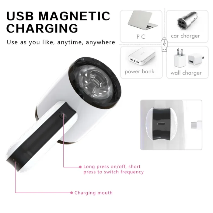 Hair Dryer Automatic Male Masturbator with 6 Vibrations Thrusting Penis Trainer Adult Sex Toys