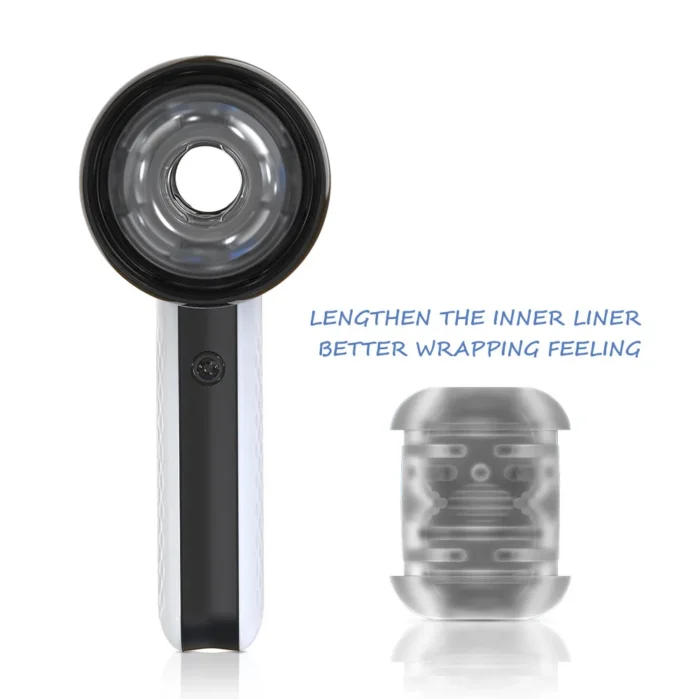 Hair Dryer Automatic Male Masturbator with 6 Vibrations Thrusting Penis Trainer Adult Sex Toys