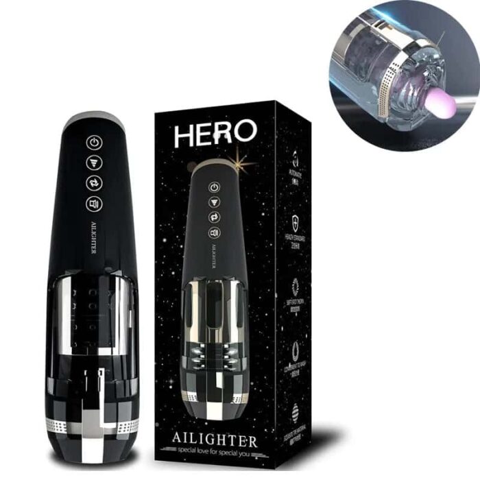 Hero Automatic Male Masturbator with 6-Frequency Thrusting Self-Heating Blowjob Penis Sleeve