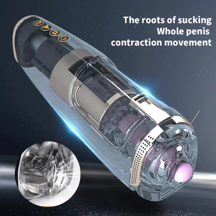 Hero Automatic Male Masturbator with 6-Frequency Thrusting Self-Heating Blowjob Penis Sleeve