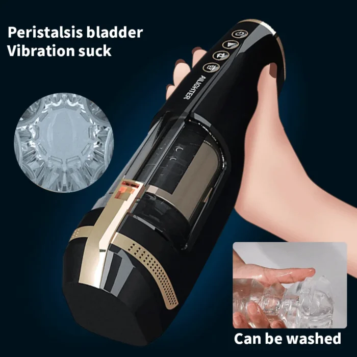Hero Automatic Male Masturbator with 6-Frequency Thrusting Self-Heating Blowjob Penis Sleeve