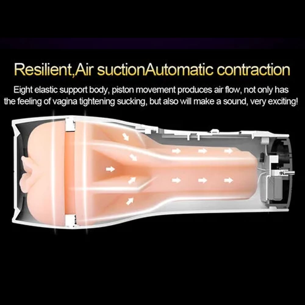 LETEN 10 Frequency Vibrations Male Masturbator Soft TPE Channel Deep Throat Sucking Sex Toys for Men