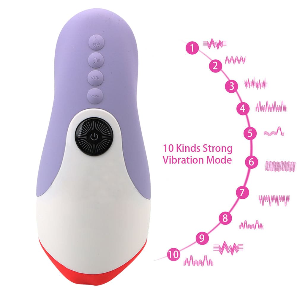 LETEN 10 Powerful Vibrations Male Masturbator Mens Sex Toys with Smart Heated Tongue Licking Blowjob Sex Toy 10