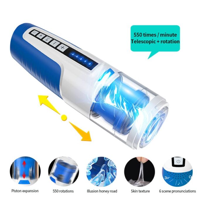 LETEN Automatic Male Masturbator with 5 Speeds 5 Frequency Rotating & 6 Scenes 3D Textured Male Stroker