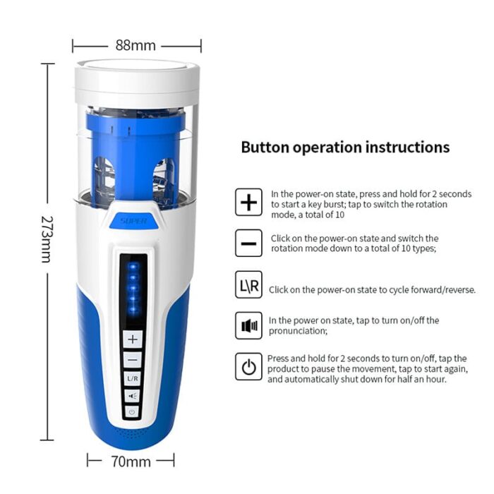 LETEN Automatic Male Masturbator with 5 Speeds 5 Frequency Rotating & 6 Scenes 3D Textured Male Stroker