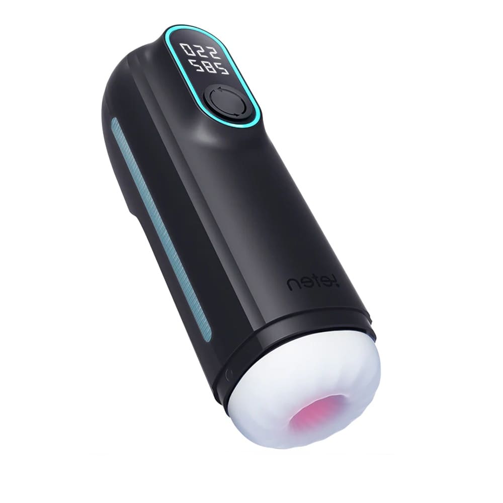 LETEN Black Hurricane Hole Automatic Male Masturbator - 6 Telescopic Suction Modes with Heating Mens Sex Toy