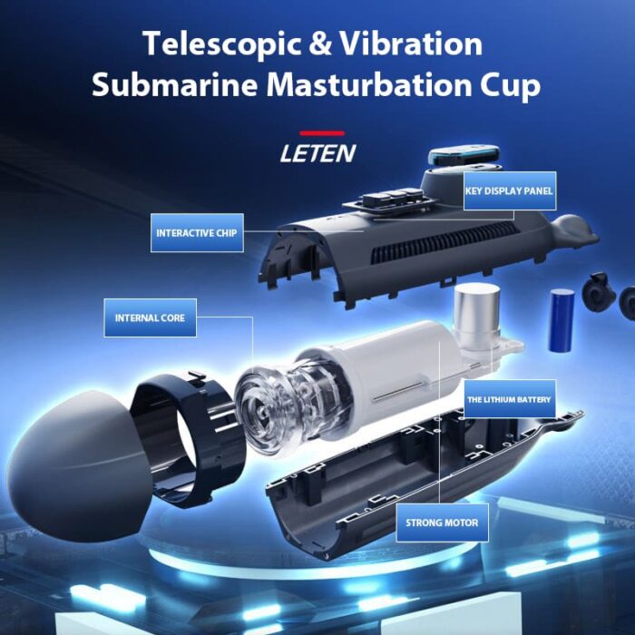 LETEN Submarine Fully Automatic Male Masturbator with 7 Vibration 3 Thrusting Modes Voice Masturbation Cup