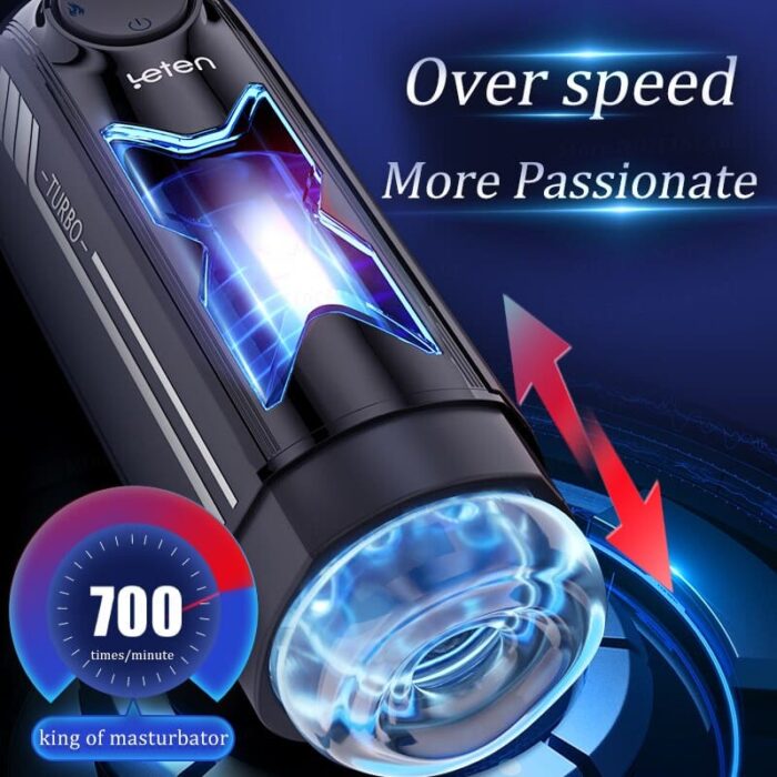 Leten X-Turbo 10 Variations Male Masturbator, 700 Piston/Min Electric Piston Heated Male Stroker
