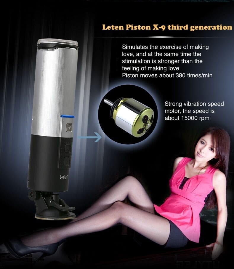 Leten X9 3RD Automatic Male Masturbator - 10 Frequency Vibrations Sex Toys for Men with Suction Cup Base
