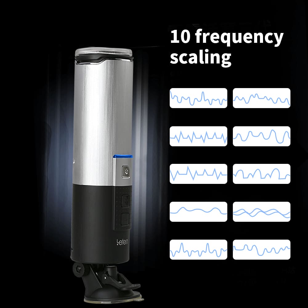 Leten X9 3RD Automatic Male Masturbator - 10 Frequency Vibrations Sex Toys for Men with Suction Cup Base