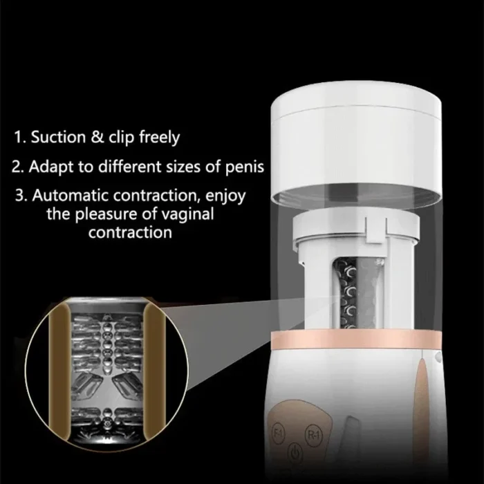 Lovesvibe 10 Vibrations 5 Speeds Air Bag Automatic Male Masturbator Hand Free Sex Machine with Suction Base