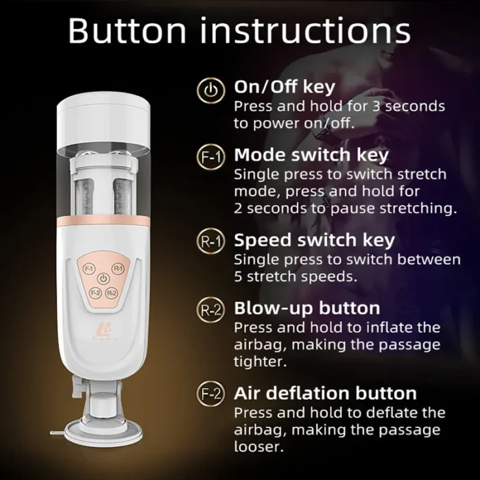 Lovesvibe 10 Vibrations 5 Speeds Air Bag Automatic Male Masturbator Hand Free Sex Machine with Suction Base