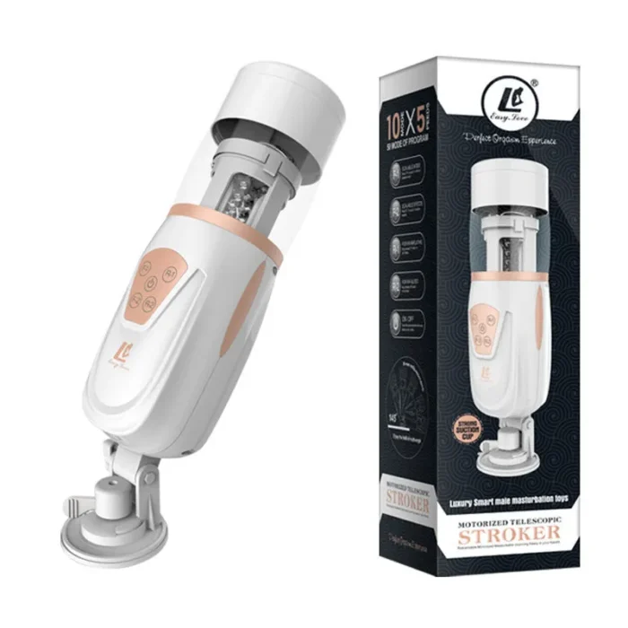 Lovesvibe 10 Vibrations 5 Speeds Air Bag Automatic Male Masturbator Hand Free Sex Machine with Suction Base