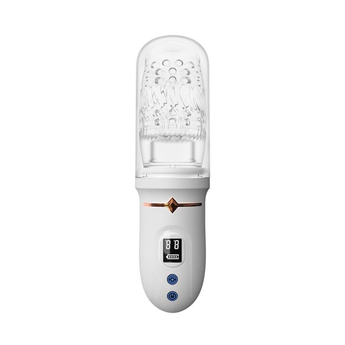Lovesvibe 10 Vibrations 5 Telescopic Rotation Male Masturbator with LED Display Soft TPE Channel Male Stroker