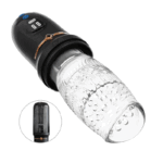 Lovesvibe 10 Vibrations 5 Telescopic Rotation Male Masturbator with LED Display Soft TPE Channel Male Stroker