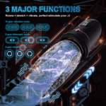 Lovesvibe 10 Vibrations 5 Telescopic Rotation Male Masturbator with LED Display Soft TPE Channel Male Stroker