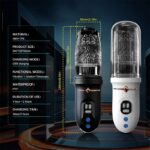 Lovesvibe 10 Vibrations 5 Telescopic Rotation Male Masturbator with LED Display Soft TPE Channel Male Stroker