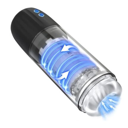 Lovesvibe 2 in 1 Automatic Male Masturbator With 7 Sucking Rotation 3D Realistic Vagina Pussy Blowjob Sex Toy