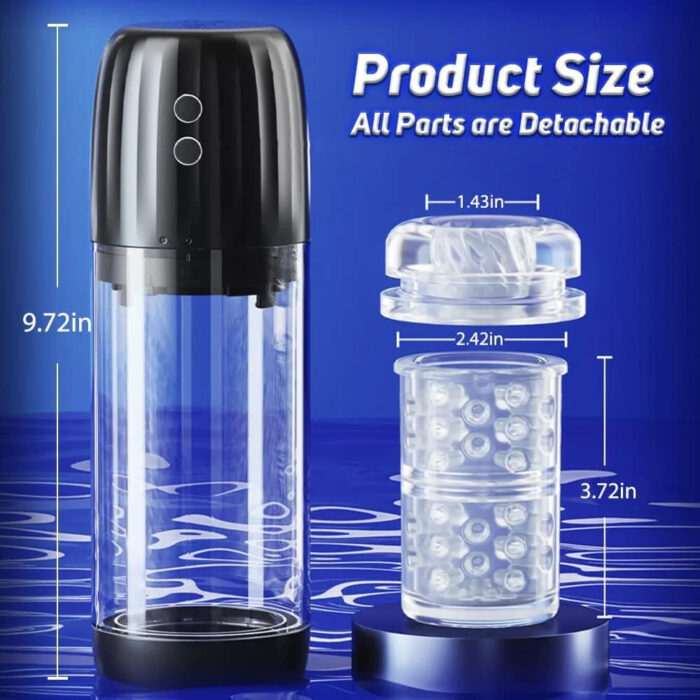 Lovesvibe 2 in 1 Automatic Male Masturbator With 7 Sucking Rotation 3D Realistic Vagina Pussy Blowjob Sex Toy