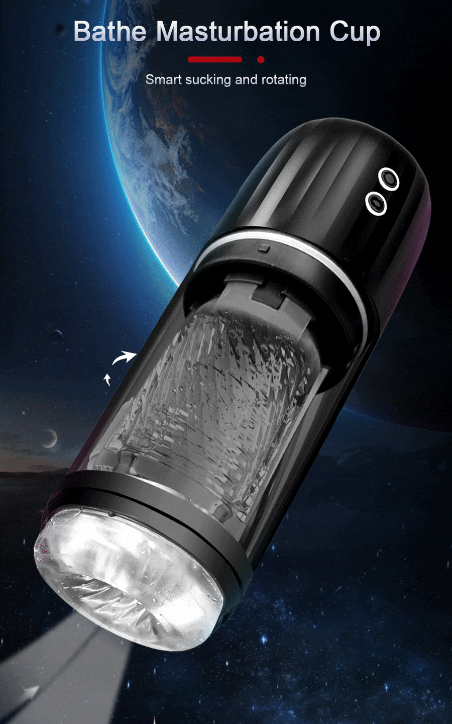 Lovesvibe 2 in 1 Automatic Male Masturbator With 7 Sucking Rotation 3D Realistic Vagina Pussy Blowjob Sex Toy