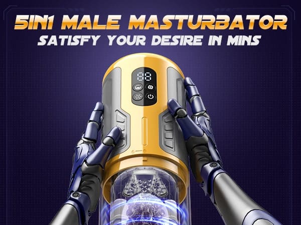 Lovesvibe 3 In 1 Automatic Male Masturbators with 7 Thrusting Rotation Modes Super Powered Male Sex Toys