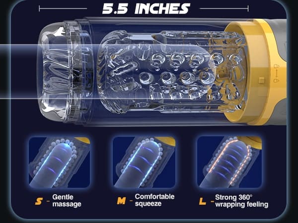 Lovesvibe 3 In 1 Automatic Male Masturbators with 7 Thrusting Rotation Modes Super Powered Male Sex Toys