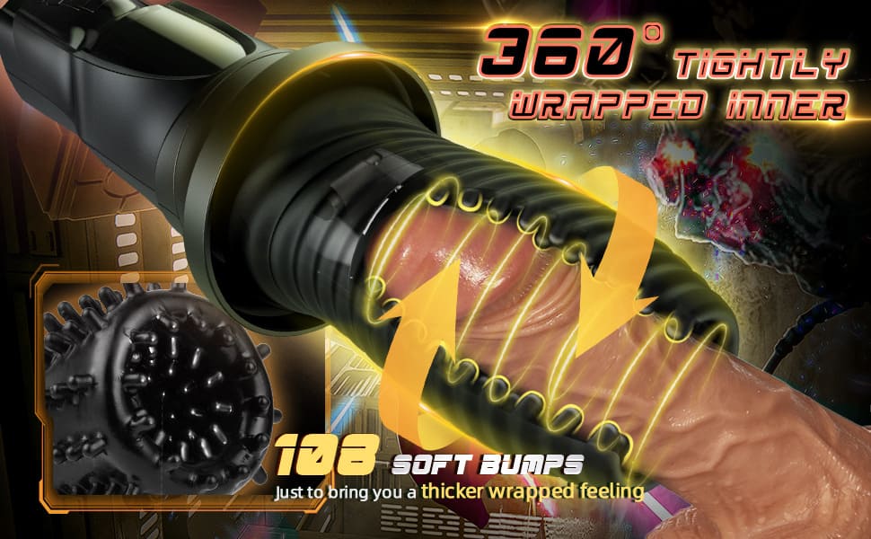 Lovesvibe 360° Wrapped Automatic Male Masturbator with 7 Vibration 7 Rotation Modes for Male Sex Toy