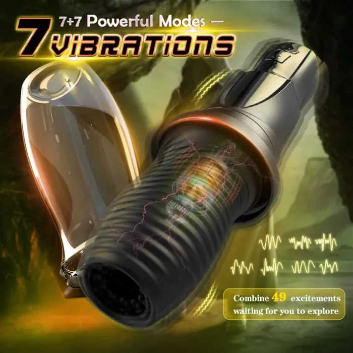 Lovesvibe 360° Wrapped Automatic Male Masturbator with 7 Vibration 7 Rotation Modes for Male Sex Toy