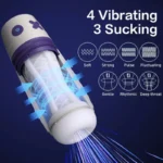 Lovesvibe 4 Vibrating 3 Sucking Male Masturbator with APP Remote Control Penis Sleeve