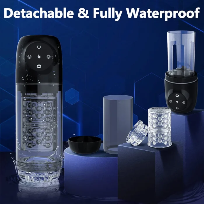 Lovesvibe 4 in 1 Upgraded Male Masturbator with 7 Sucting & 7 Rotation One-Click Release Vacuum Penis Pumps