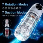 Lovesvibe 4 in 1 Upgraded Male Masturbator with 7 Sucting & 7 Rotation One-Click Release Vacuum Penis Pumps