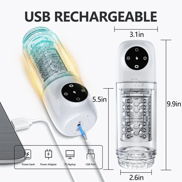 Lovesvibe 4 in 1 Upgraded Male Masturbator with 7 Sucting & 7 Rotation One-Click Release Vacuum Penis Pumps