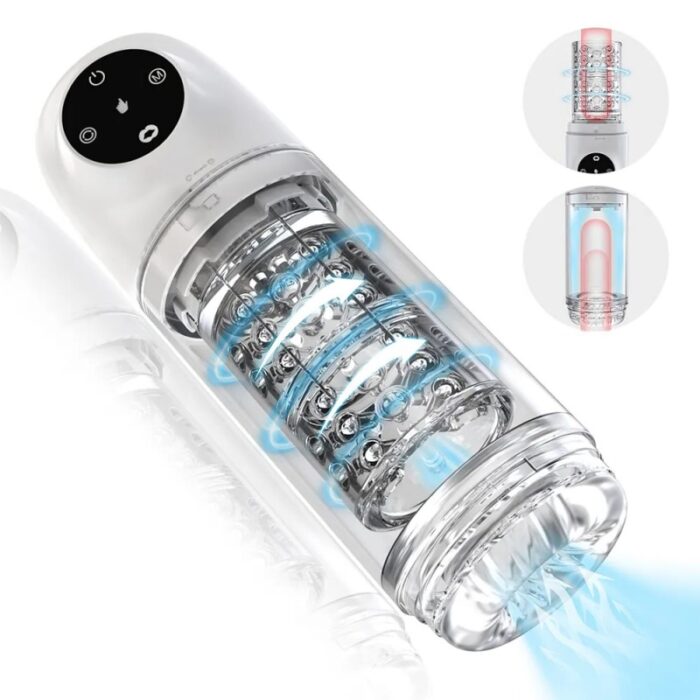 Lovesvibe 4 in 1 Upgraded Male Masturbator with 7 Sucting & 7 Rotation One-Click Release Vacuum Penis Pumps