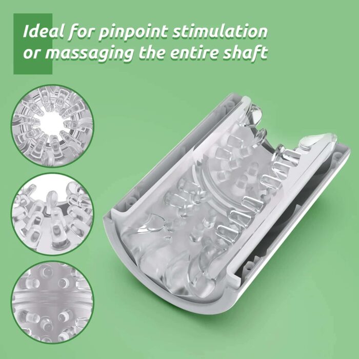 Lovesvibe 7 Rotation & Thrusting Modes Male Masturbator Double Channel 3D Textured Mens Sex Toy