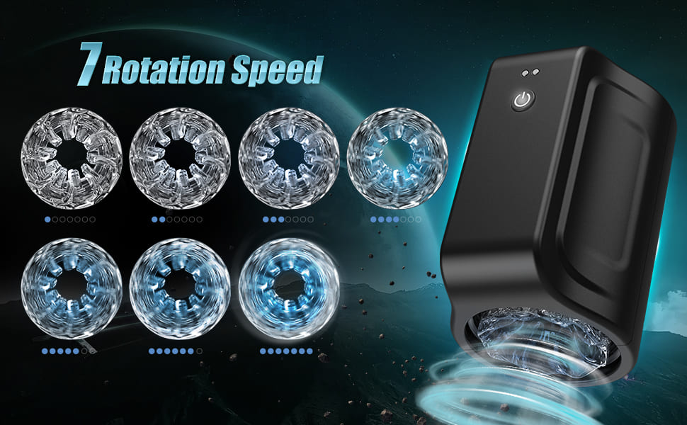 Lovesvibe 7 Rotation & Thrusting Modes Male Masturbator Double Channel 3D Textured Mens Sex Toy