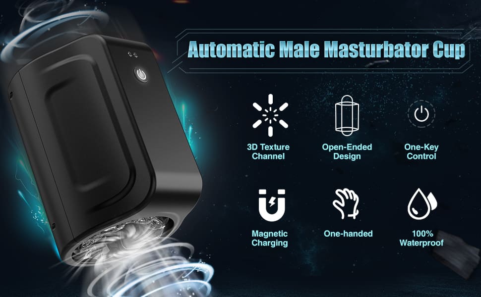 Lovesvibe 7 Rotation & Thrusting Modes Male Masturbator Double Channel 3D Textured Mens Sex Toy