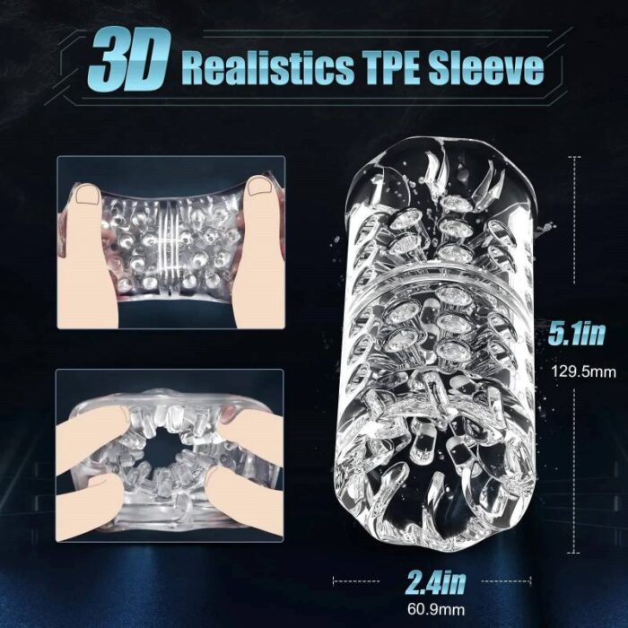 Lovesvibe 7 Rotation & Thrusting Modes Male Masturbator Double Channel 3D Textured Mens Sex Toy