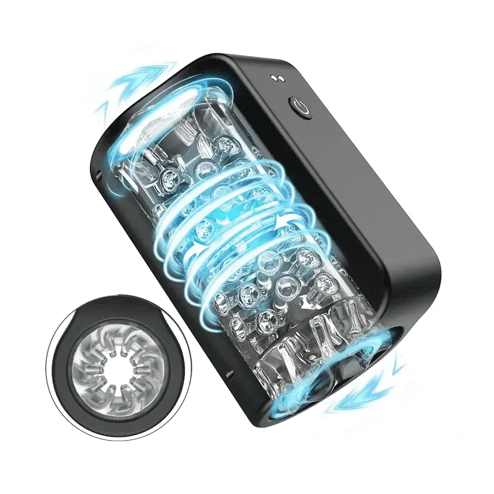 Lovesvibe 7 Rotation & Thrusting Modes Male Masturbator Double Channel 3D Textured Mens Sex Toy