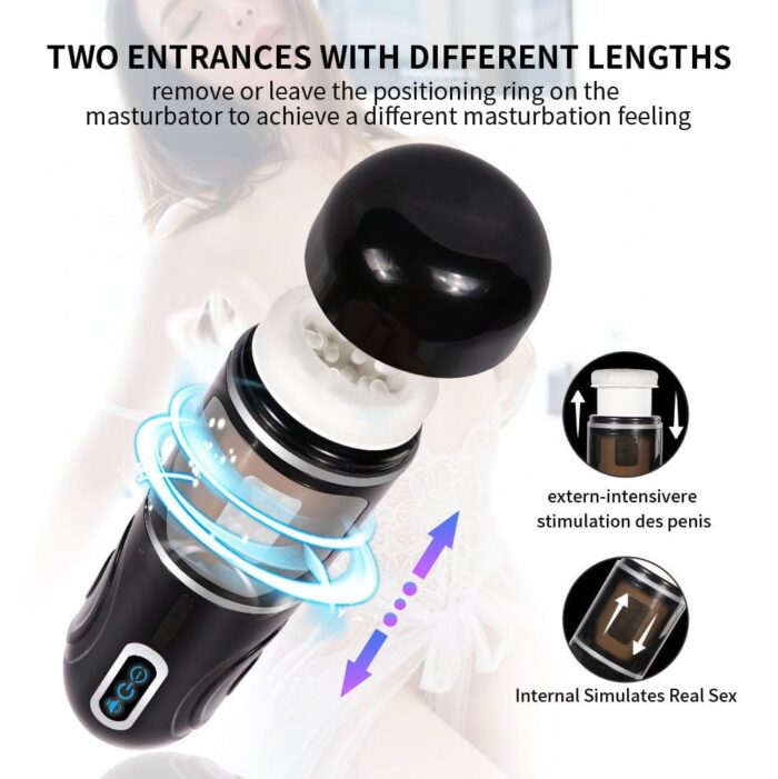 Lovesvibe 7 Thrusting Rotation Automatic Male Masturbator Voice Blowjob Toy with Suction Base