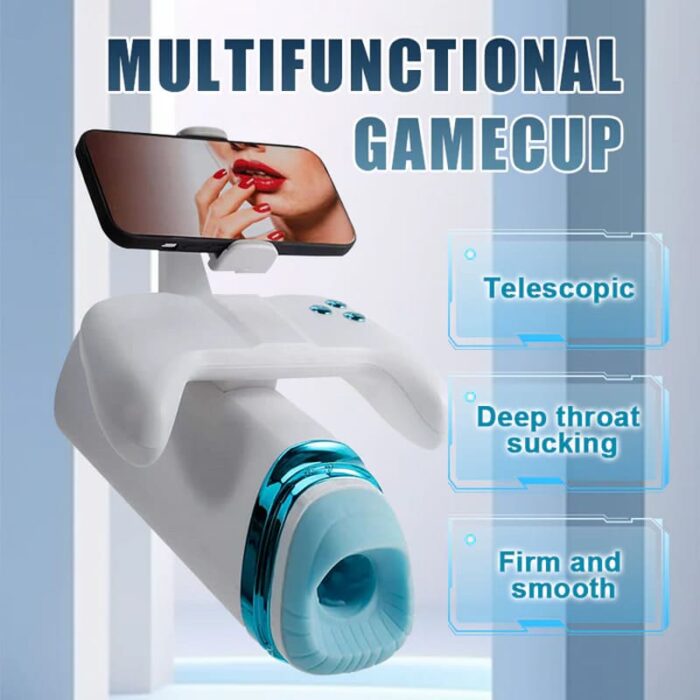 Lovesvibe 7 Vibration Thrusting Automatic Heating Male Masturbator with Gamepad-Controlled & 360° Phone Holder