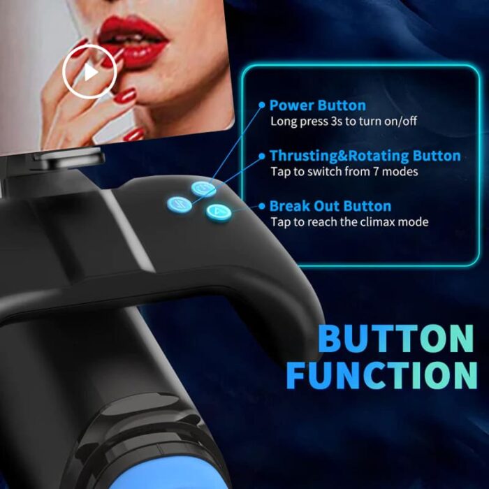 Lovesvibe 7 Vibration Thrusting Automatic Heating Male Masturbator with Gamepad-Controlled & 360° Phone Holder