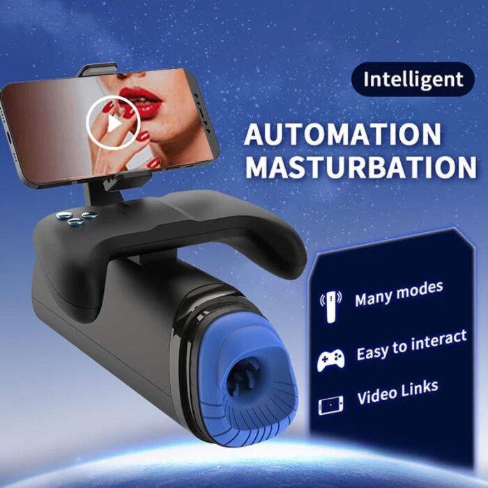 Lovesvibe 7 Vibration Thrusting Automatic Heating Male Masturbator with Gamepad-Controlled & 360° Phone Holder