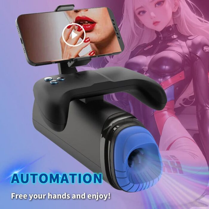 Lovesvibe 7 Vibration Thrusting Automatic Heating Male Masturbator with Gamepad-Controlled & 360° Phone Holder